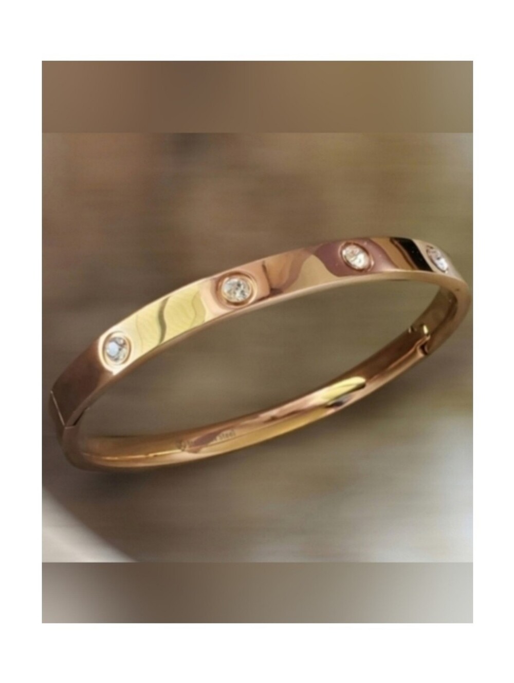 Elegant Stainless Steel Bracelet with Rhinestones